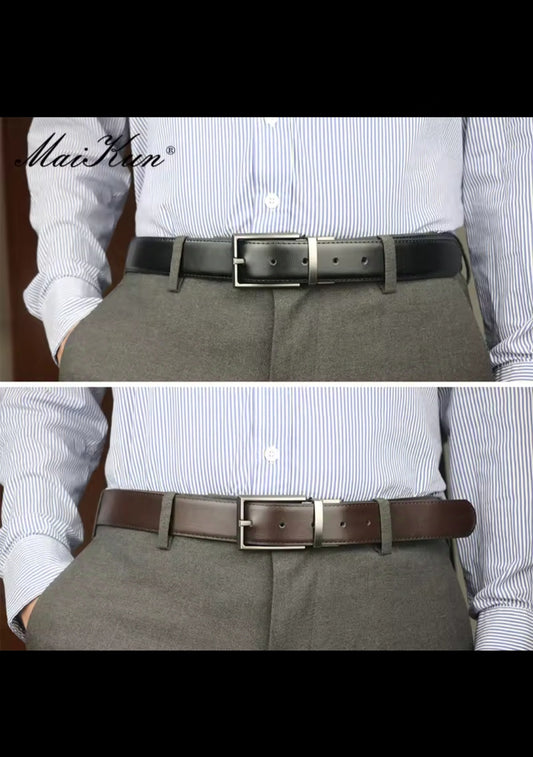 Ceinture réversible en cuir véritable